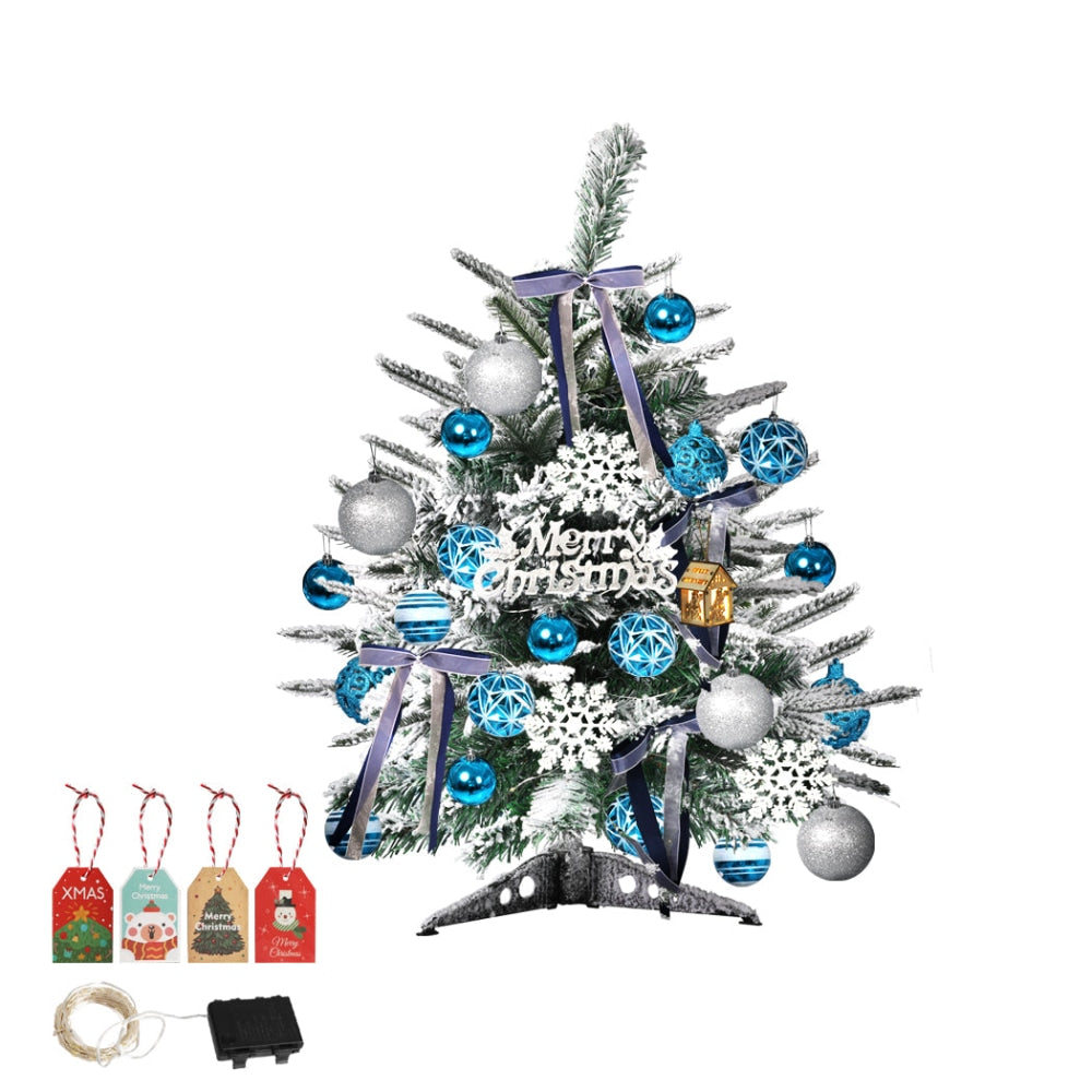 Santaco Christmas Tree 0.6M 2Ft Fairy Lights Snow Flocked Xmas Ornaments Decor Fast shipping On sale