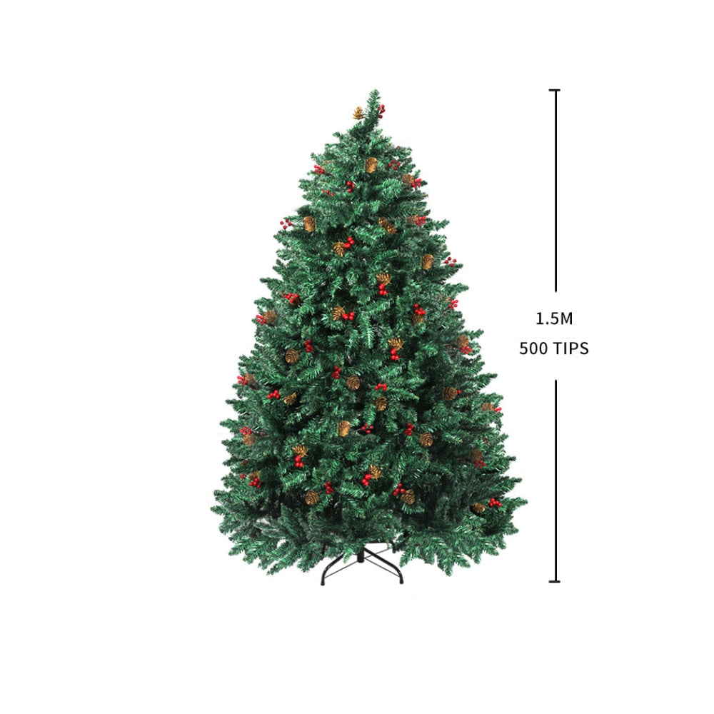 Santaco Christmas Tree 1.5M 5Ft Pinecone Decorated Xmas Home Garden Decorations Fast shipping On sale