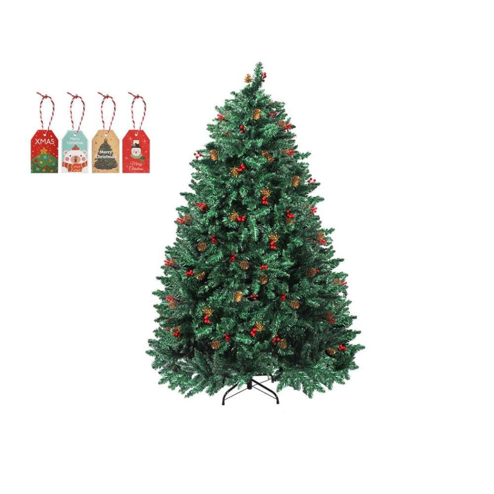 Santaco Christmas Tree 1.5M 5Ft Pinecone Decorated Xmas Home Garden Decorations Fast shipping On sale