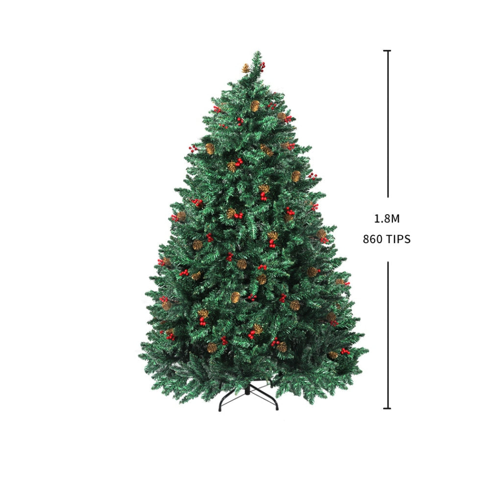 Santaco Christmas Tree 1.8M 6Ft Pinecone Decorated Xmas Home Garden Decorations Fast shipping On sale