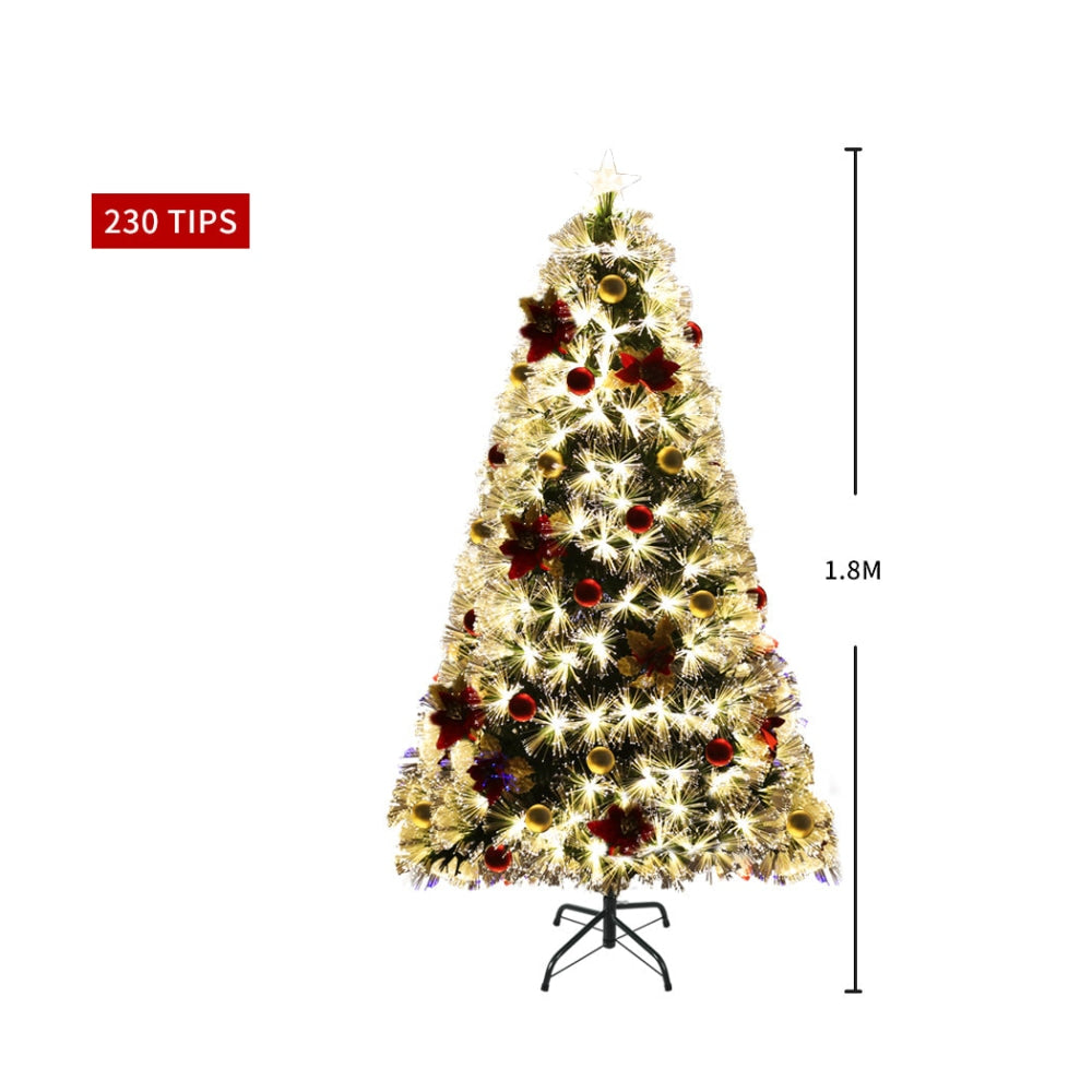 Santaco Christmas Tree 1.8M 6Ft Xmas Decorations Fibre Optic Multicolour Lights Fast shipping On sale