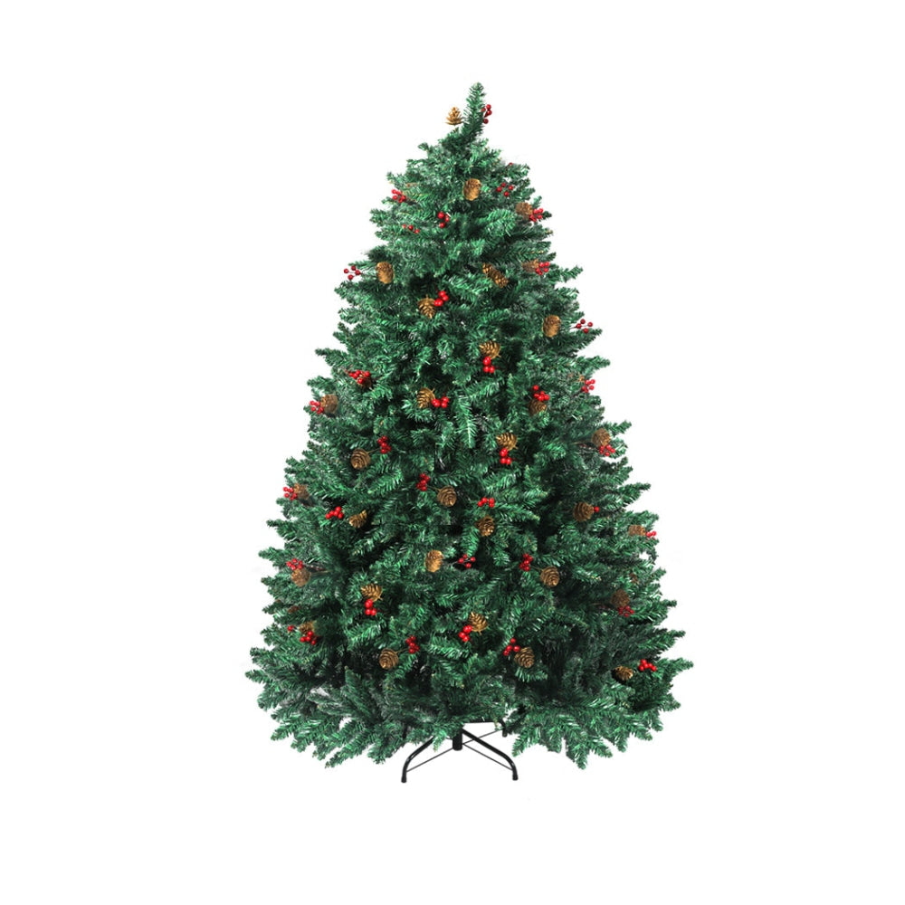 Santaco Christmas Tree 2.1M 7Ft Pinecone Decorated Xmas Home Garden Decorations Fast shipping On sale