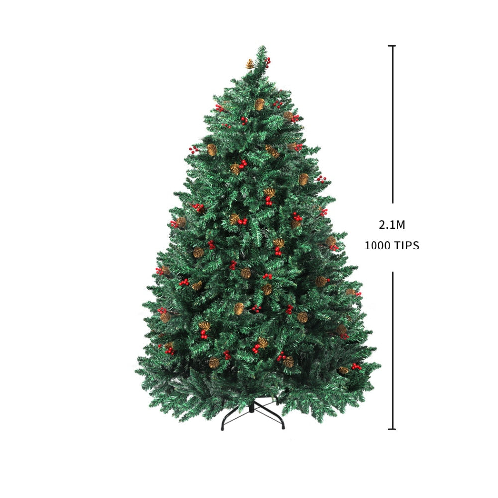 Santaco Christmas Tree 2.1M 7Ft Pinecone Decorated Xmas Home Garden Decorations Fast shipping On sale