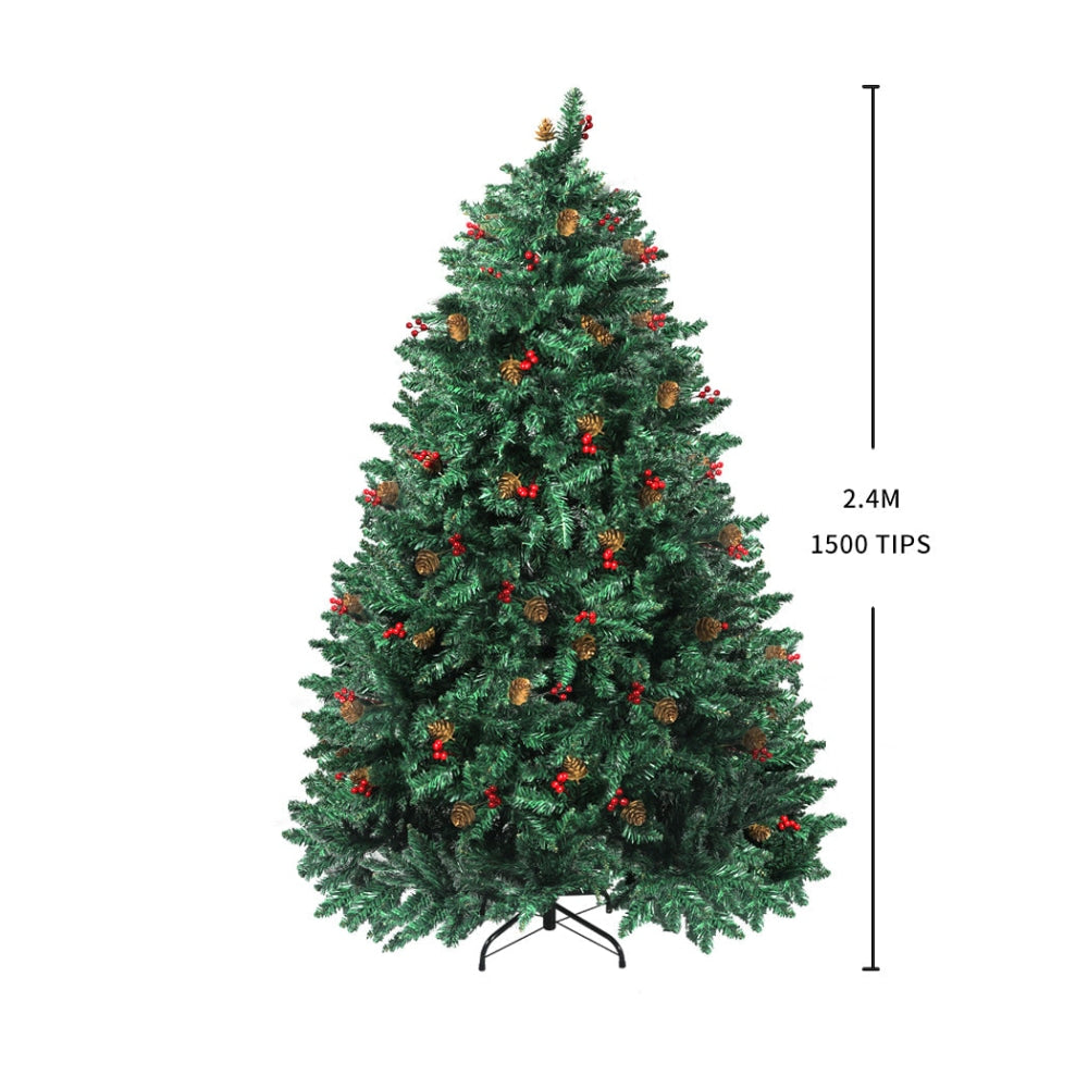 Santaco Christmas Tree 2.4M 8Ft Pinecone Decorated Xmas Home Garden Decorations Fast shipping On sale