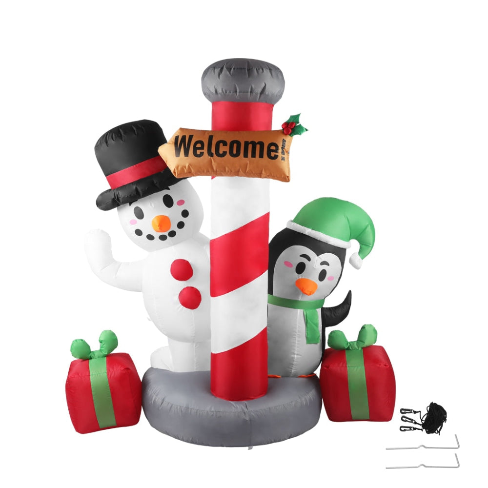 Santaco Inflatable Christmas Decor Pole Welcome 1.8M LED Lights Xmas Party Fast shipping On sale