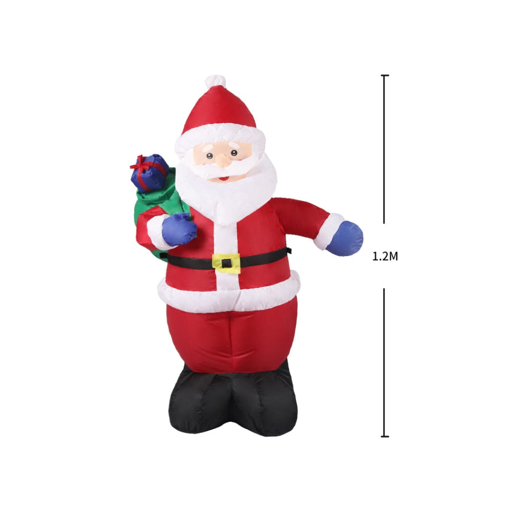 Santaco Inflatable Christmas Decor Sack Santa 1.2M LED Lights Xmas Party Fast shipping On sale