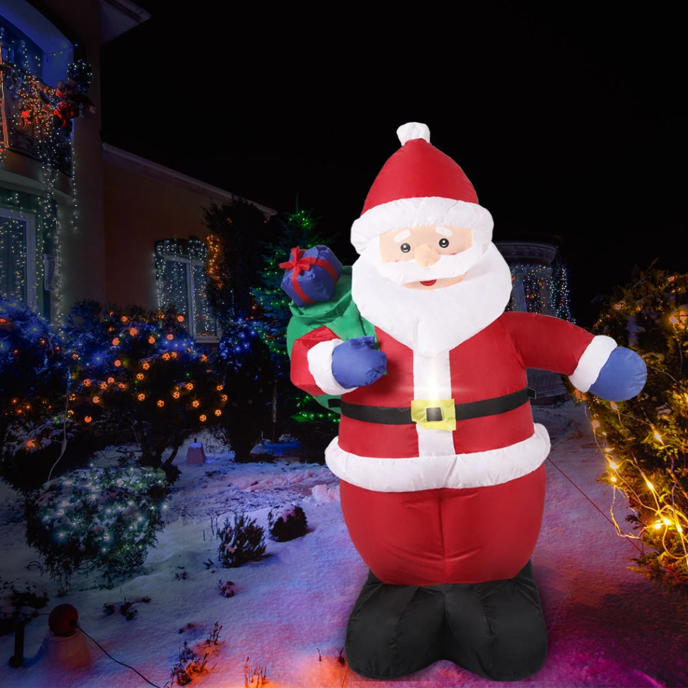 Santaco Inflatable Christmas Decor Sack Santa 1.2M LED Lights Xmas Party Fast shipping On sale