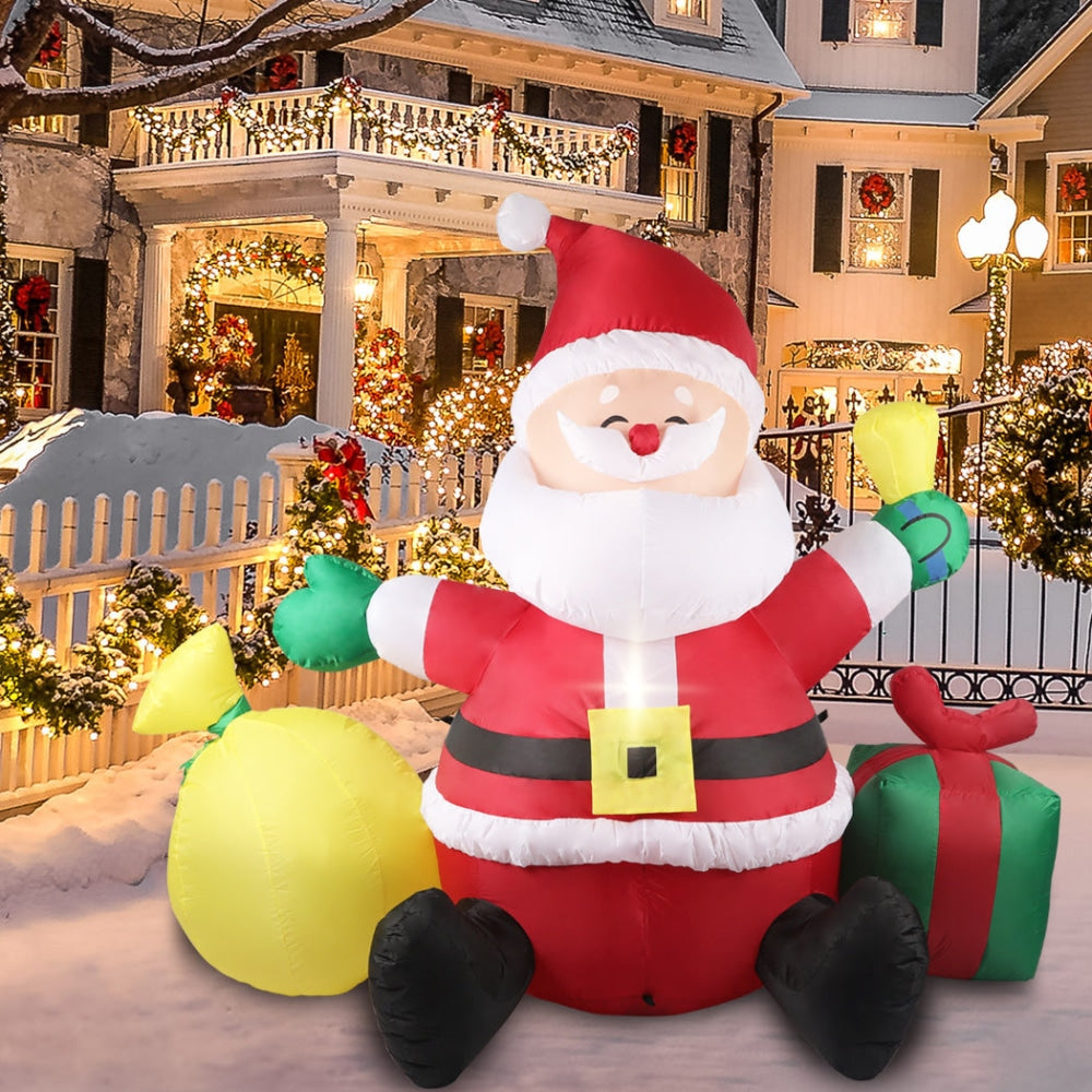 Santaco Inflatable Christmas Outdoor Decorations Santa LED Lights Xmas Party Fast shipping On sale