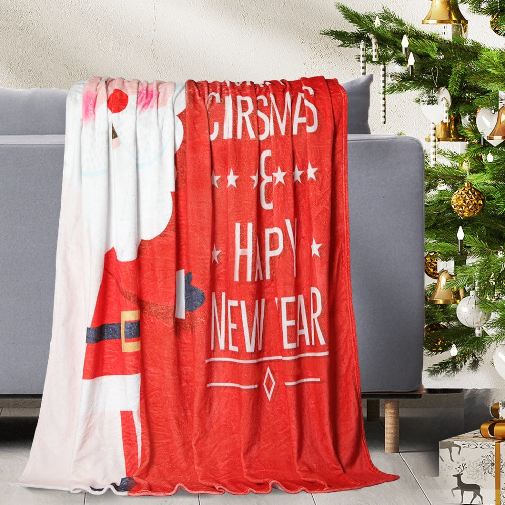 Santaco Throw Blanket Xmas Flannel Double Sided Warm Rug Fleece Decor Christmas S Fast shipping On sale