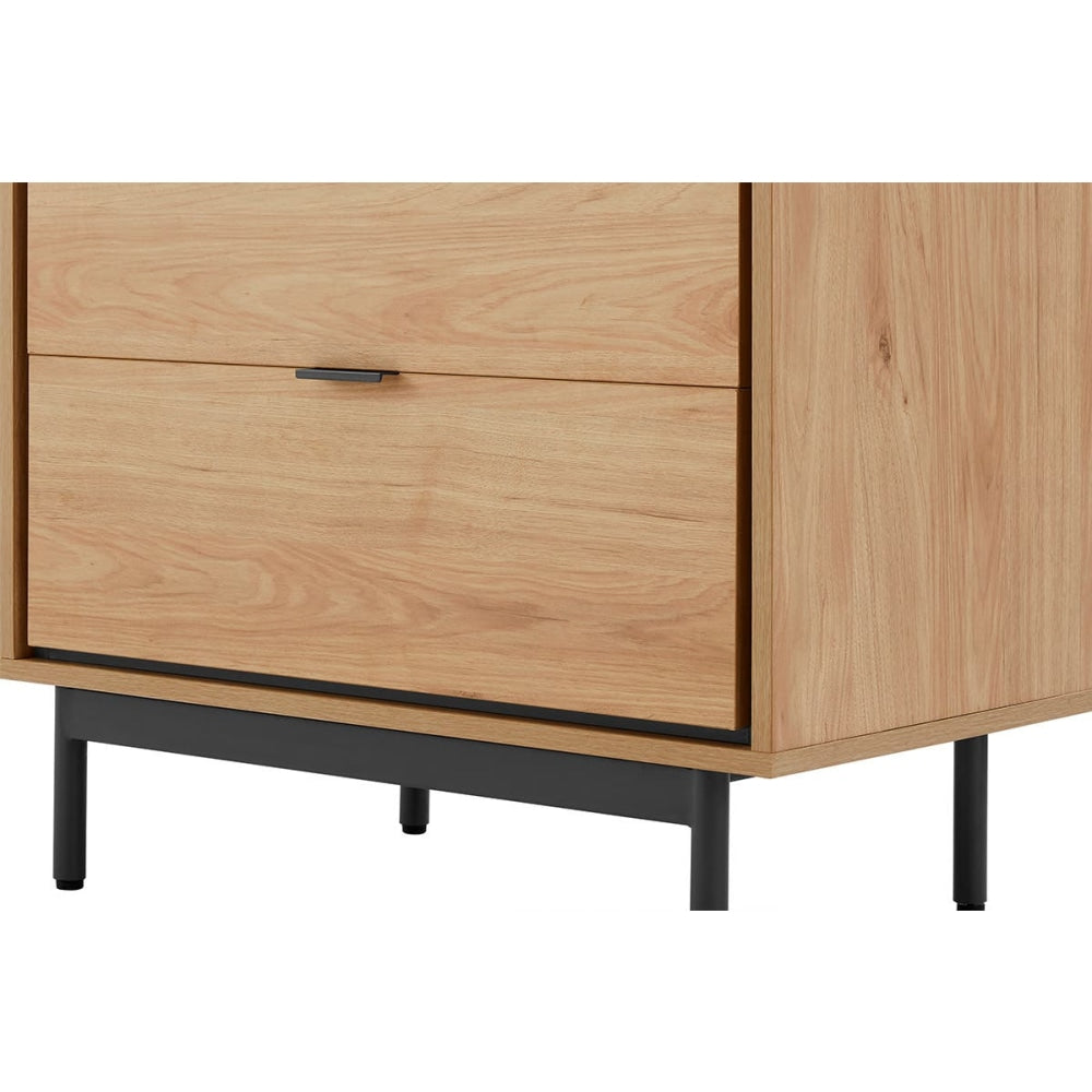 Santos Japanese Inspired Chest of-5 Drawers Tallboy Storage Cabinet - Oak Of Fast shipping On sale