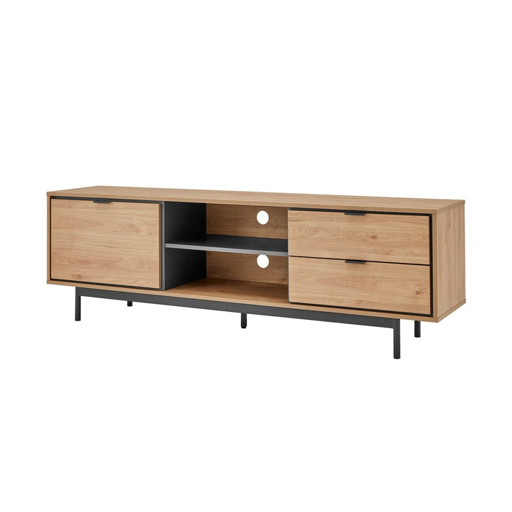 Santos Lowline Entertainment Unit TV Stand Storage Cabinet 180cm - Oak Fast shipping On sale