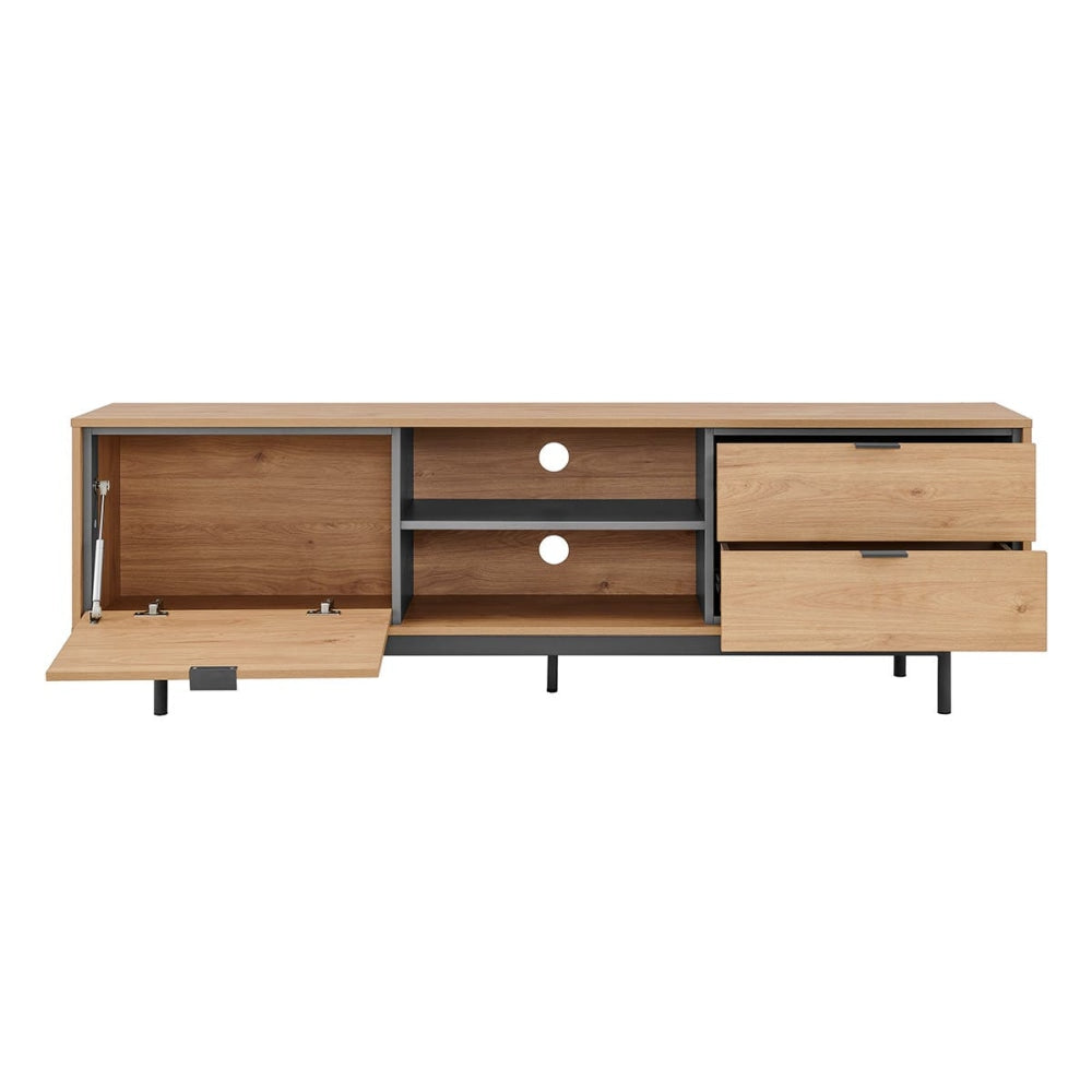 Santos Lowline Entertainment Unit TV Stand Storage Cabinet 180cm - Oak Fast shipping On sale