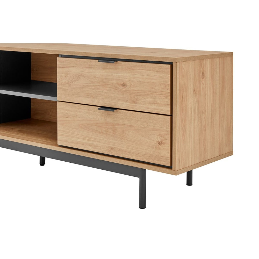 Santos Lowline Entertainment Unit TV Stand Storage Cabinet 180cm - Oak Fast shipping On sale