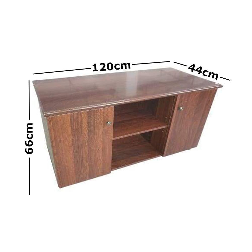 Sanz Return Office Desk with Adjustable Shelf/Cabinets - Rich Walnut Hutch & accessories Fast shipping On sale