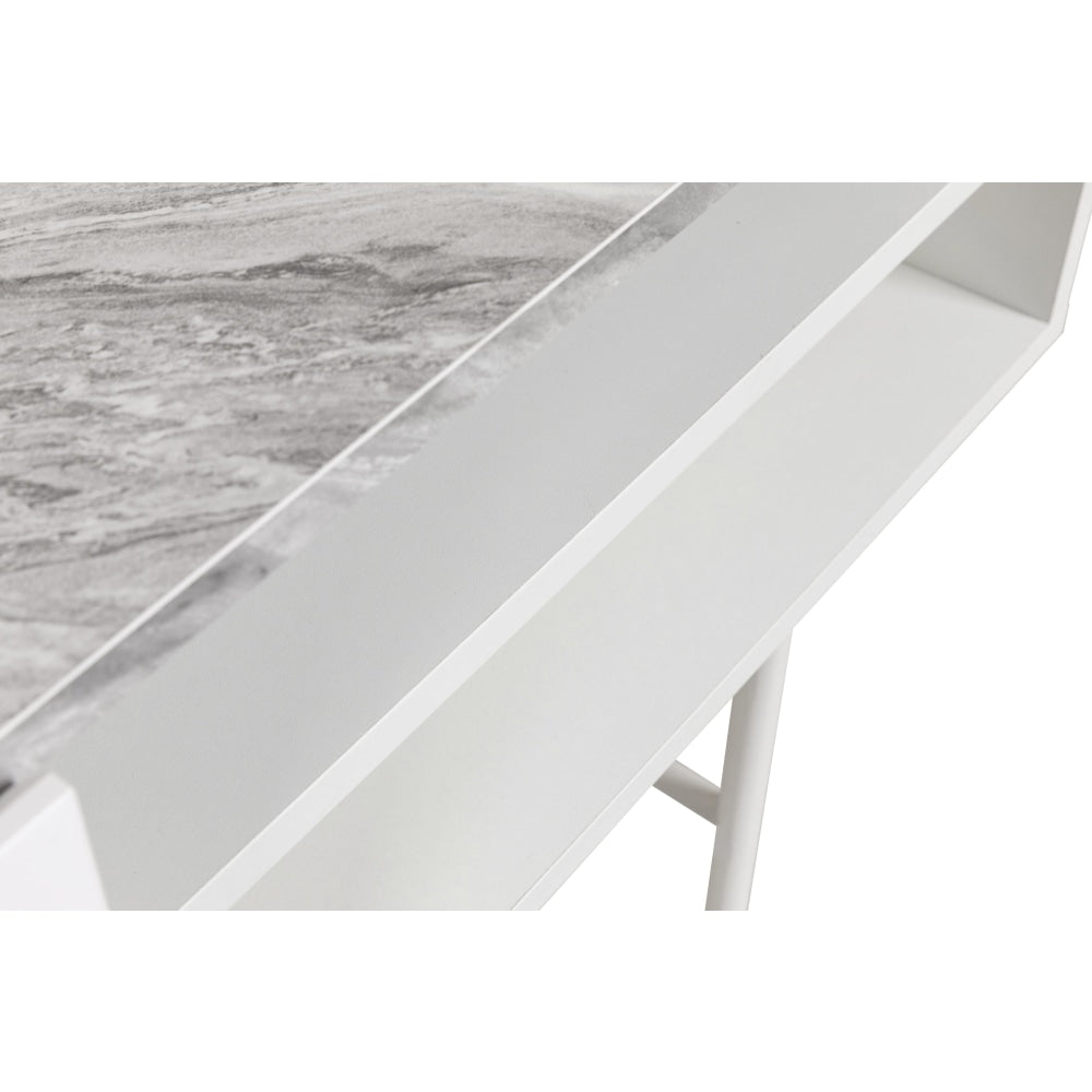 Scarlett Faux Marble Look TV Stand Entertainment Unit 160cm - White Fast shipping On sale