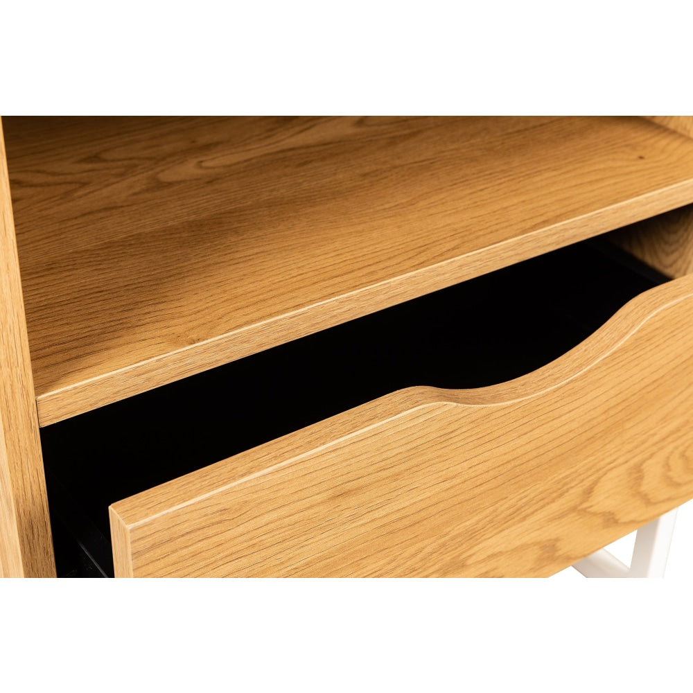 Seashore Open Shelf Bedside Nightstand Side Table W/ 1 - Drawer - Oak Fast shipping On sale
