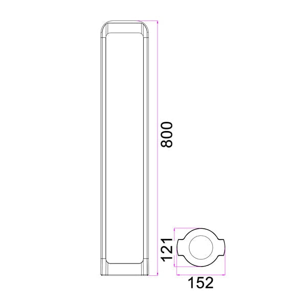 SEKER Garden Bollard Light 13W Rectangular Dark Grey 3000K IP65 H800mm 530LM Fast shipping On sale