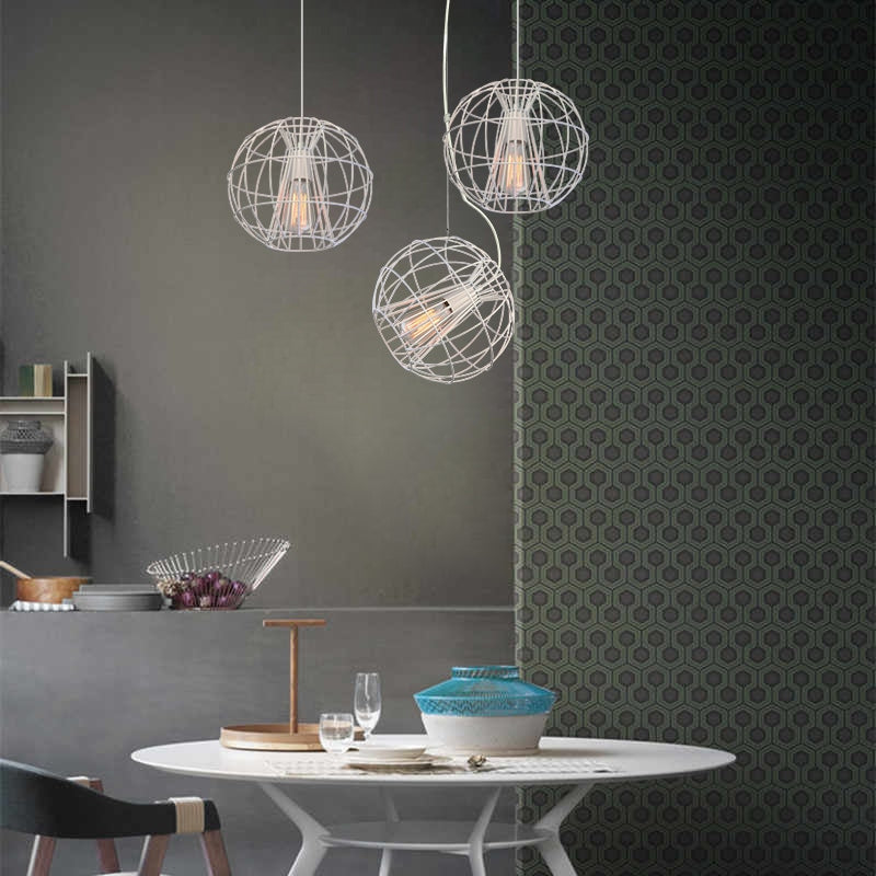 SENTINAL Pendant Lamp Light Interior ES Matte White Round Cage OD280mm Fast shipping On sale