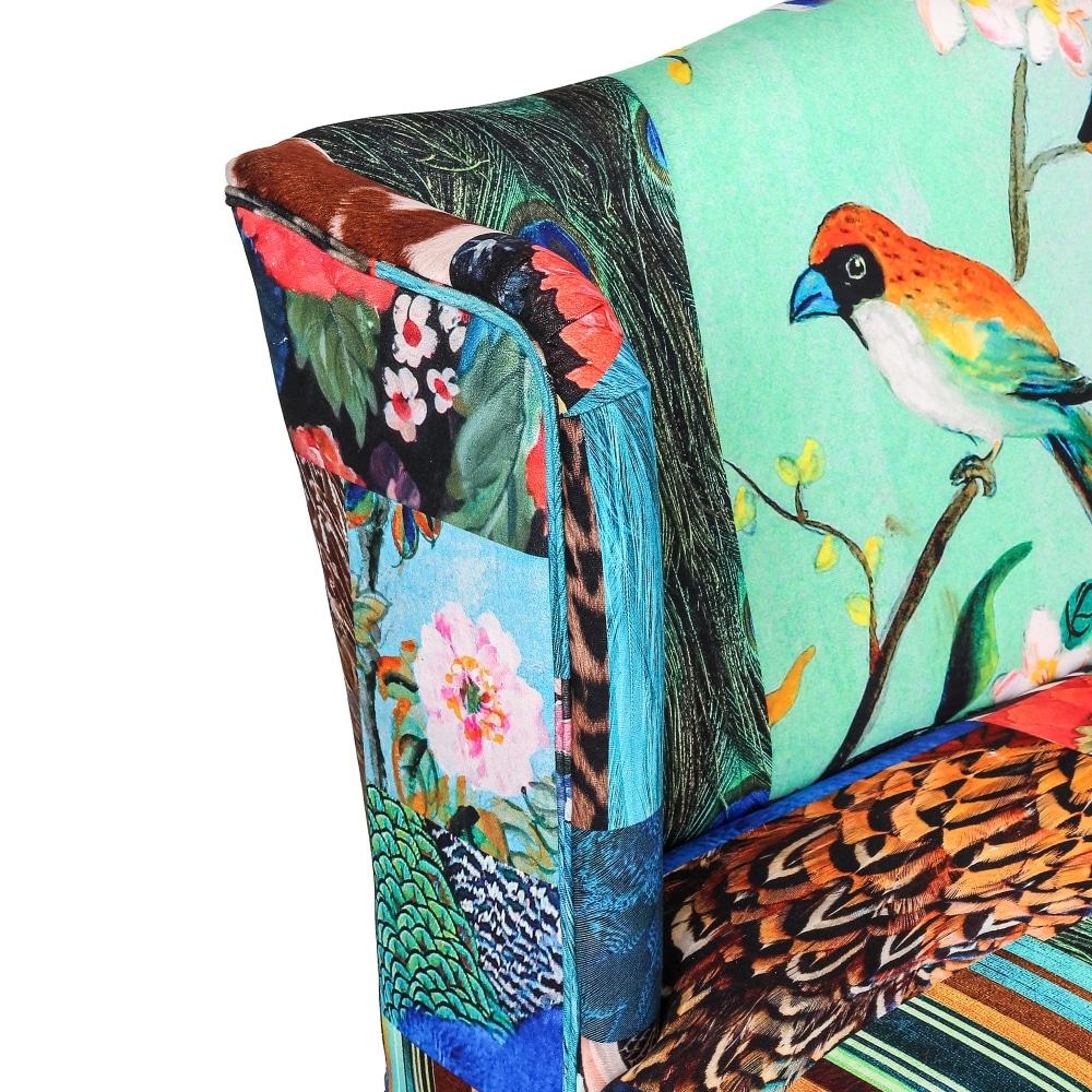 Serenity Bird Fabric Vevet 2 - Seater Sofa LoveSeat Fast shipping On sale