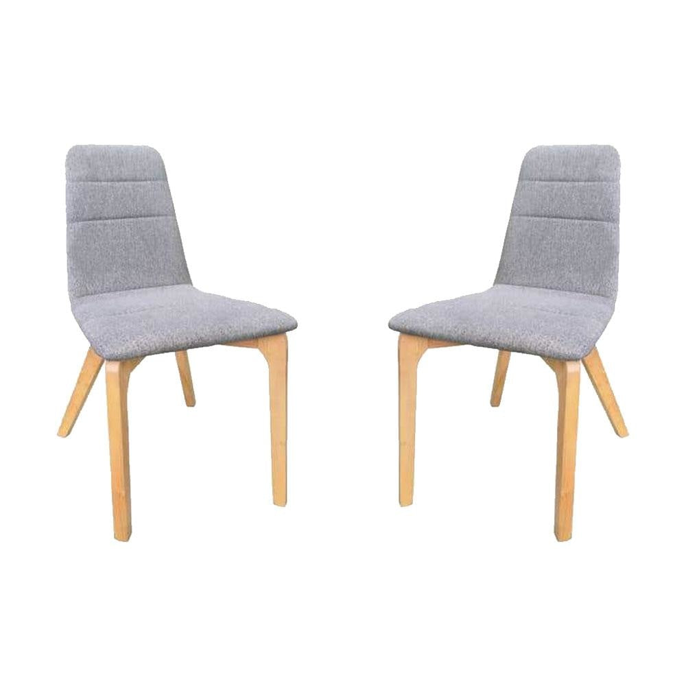 Set of 2 - 6IXTY Terrazzo Scandinavian Fabric Dining Chair - Light Grey Fast shipping On sale