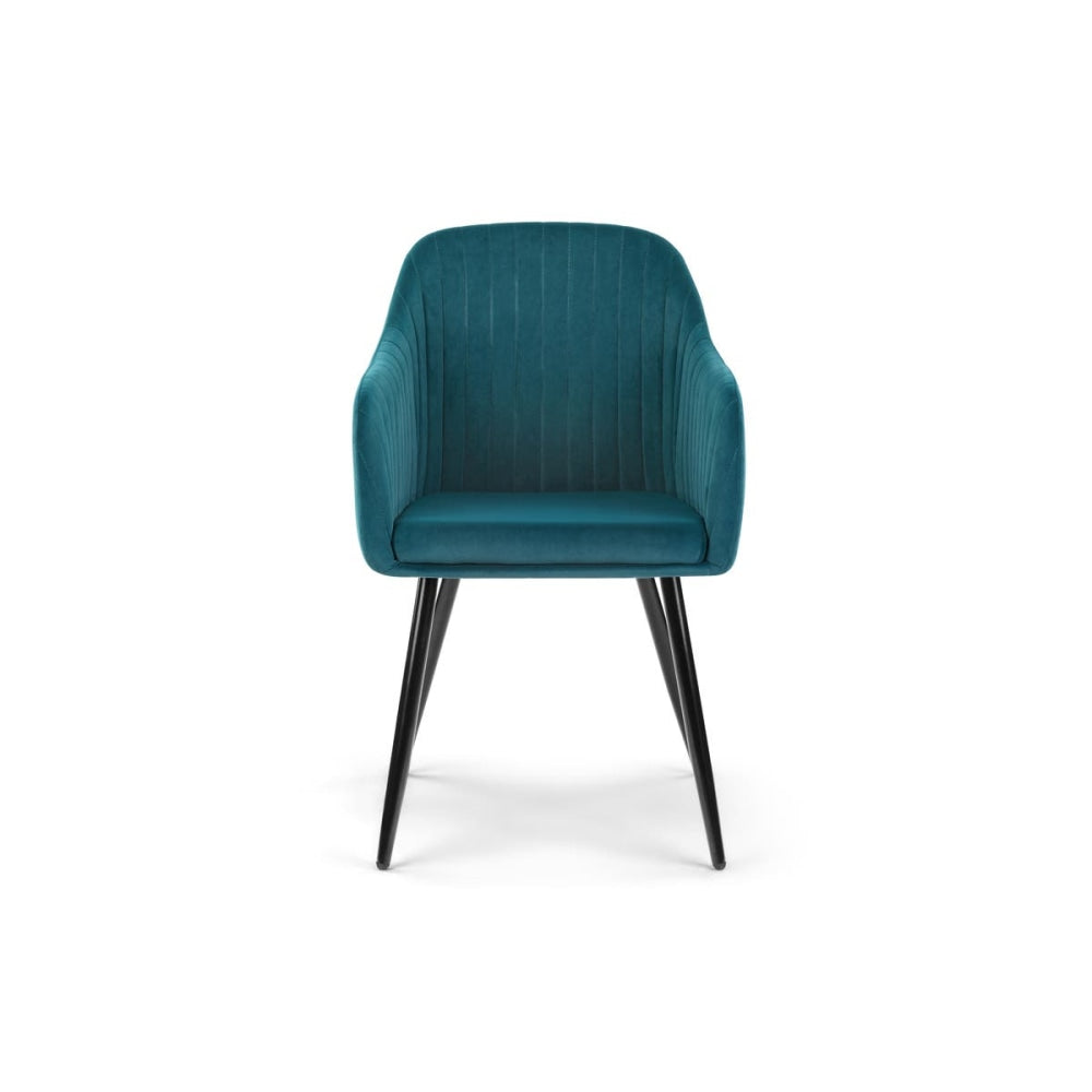 Set of 2 Alivia Velvet Fabric Kitchen Dining Armchair Chairs - Teal Chair Fast shipping On sale