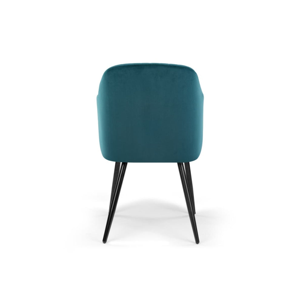 Set of 2 Alivia Velvet Fabric Kitchen Dining Armchair Chairs - Teal Chair Fast shipping On sale