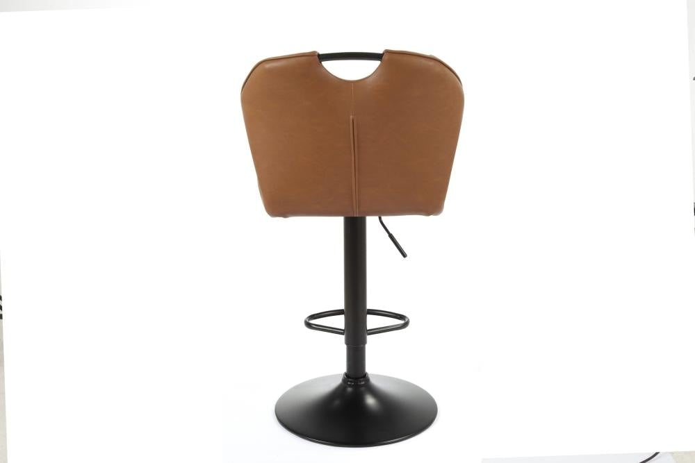 Set of 2 Alpha Fabric Kitcen Counter Bar Stool Gas Lift - Vintage Cognac Fast shipping On sale