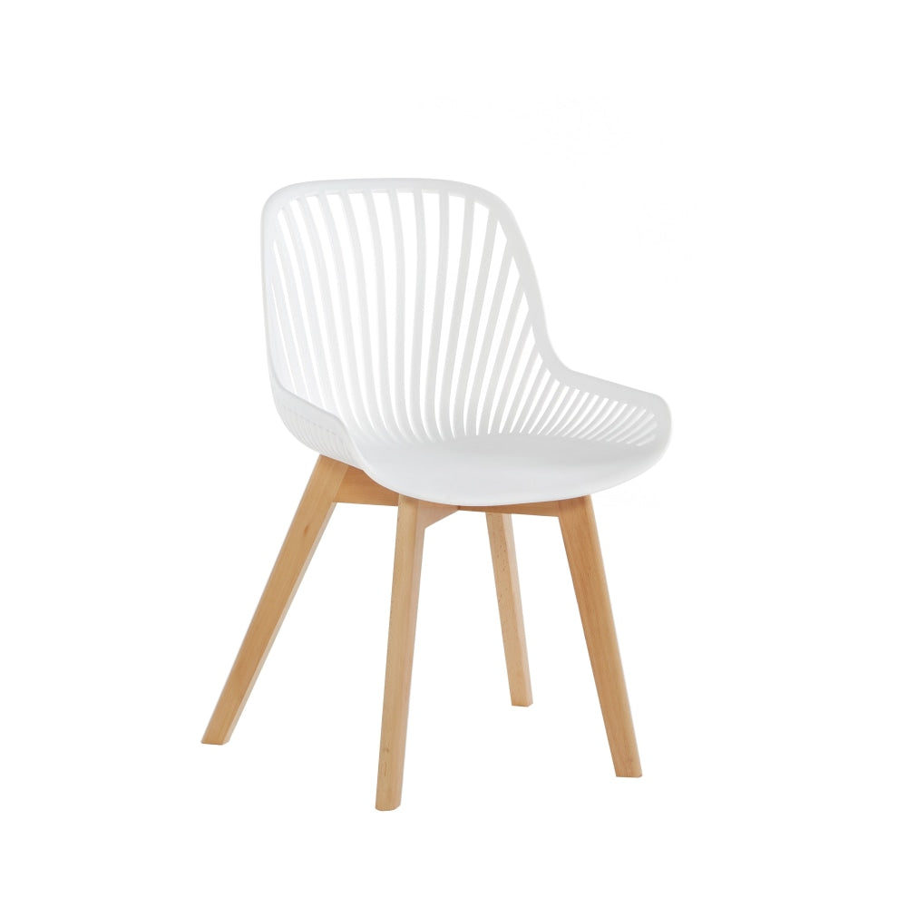 Set Of 2 Amira Kitchen Dining Chairs - White/Oak Chair Fast shipping On sale