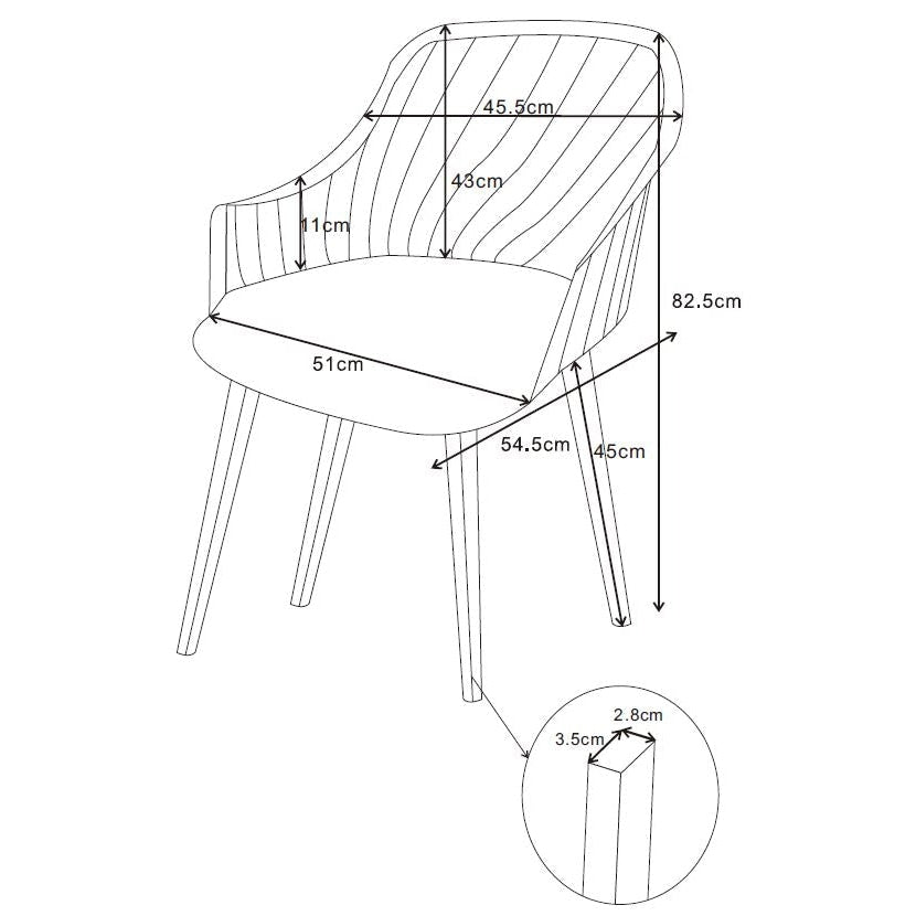 Set Of 2 Amira Kitchen Dining Chairs - White/Oak Chair Fast shipping On sale