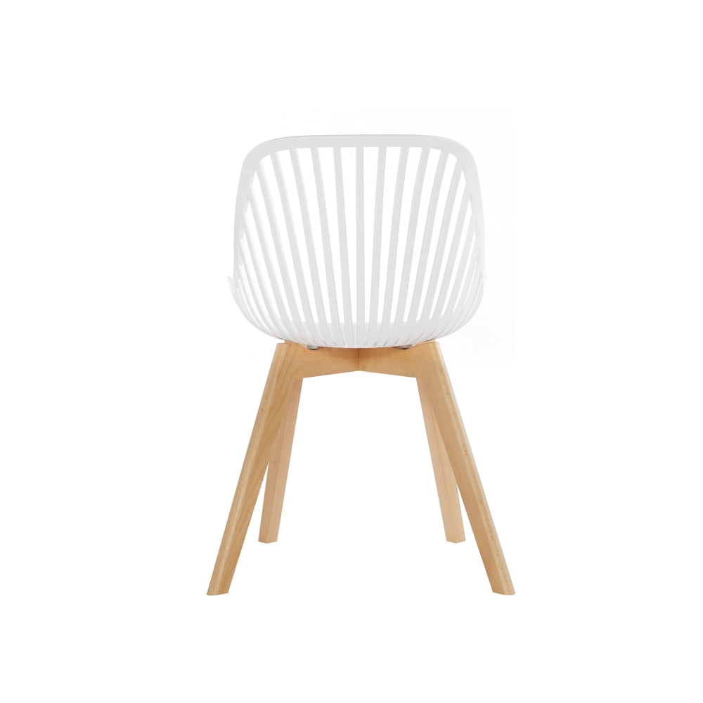 Set Of 2 Amira Kitchen Dining Chairs - White/Oak Chair Fast shipping On sale