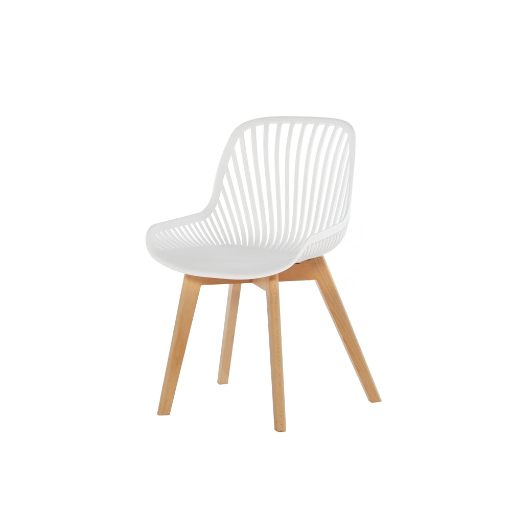 Set Of 2 Amira Kitchen Dining Chairs - White/Oak Chair Fast shipping On sale