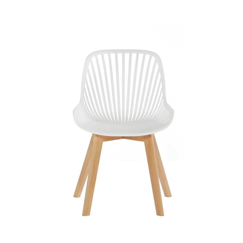 Set Of 2 Amira Kitchen Dining Chairs - White/Oak Chair Fast shipping On sale