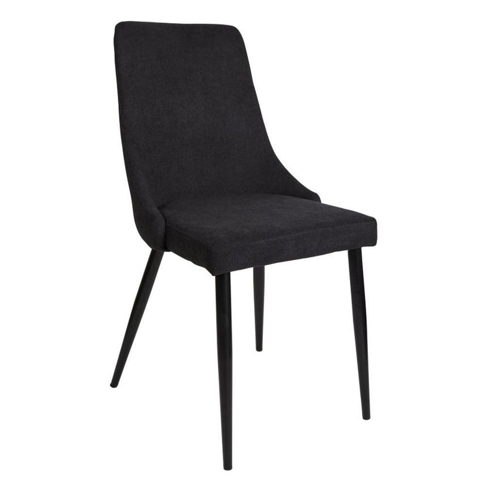 Set Of 2 Arty Fabric Dining Chair Black Metal Legs - Charcoal Fast shipping On sale