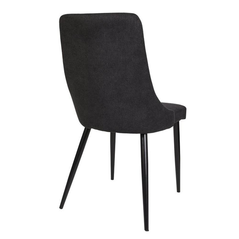 Set Of 2 Arty Fabric Dining Chair Black Metal Legs - Charcoal Fast shipping On sale