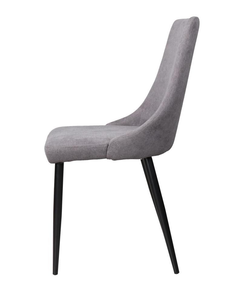 Set of 2 Arty Fabric Dining Chair Black Metal Legs - Grey Fast shipping On sale