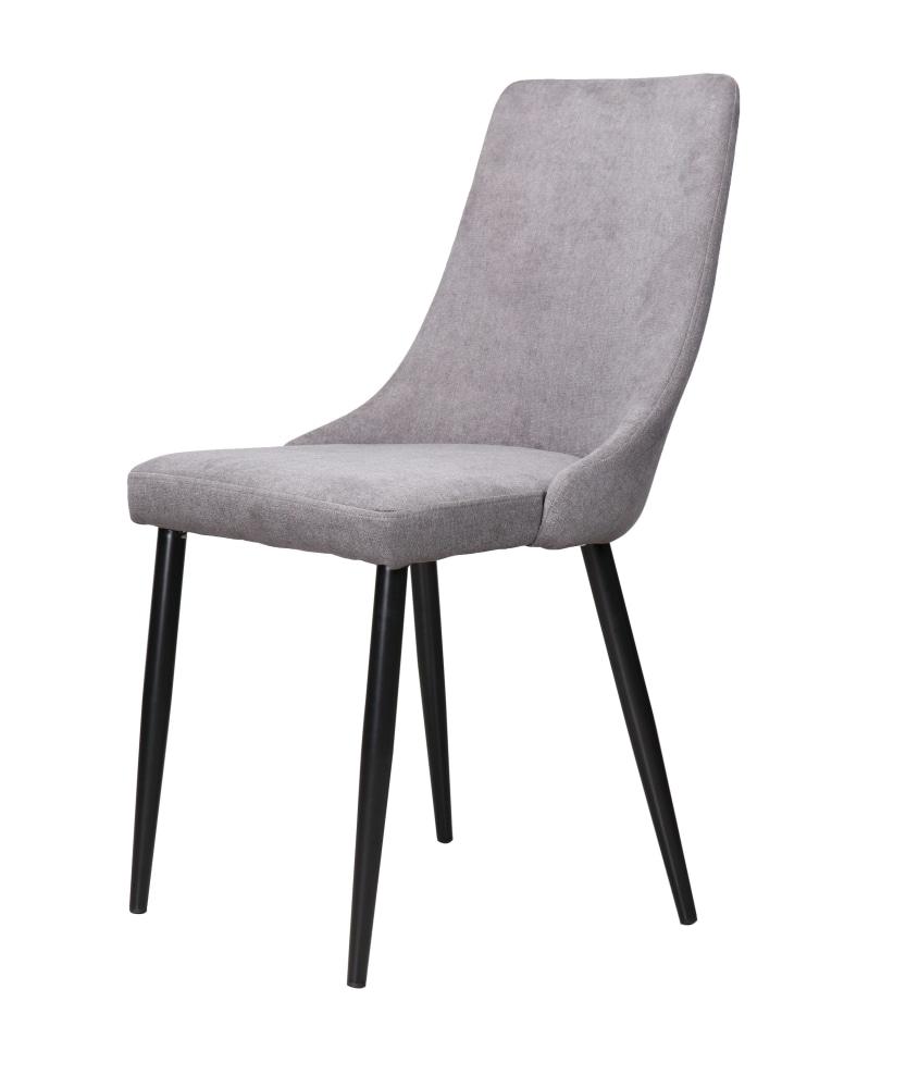 Set of 2 Arty Fabric Dining Chair Black Metal Legs - Grey Fast shipping On sale