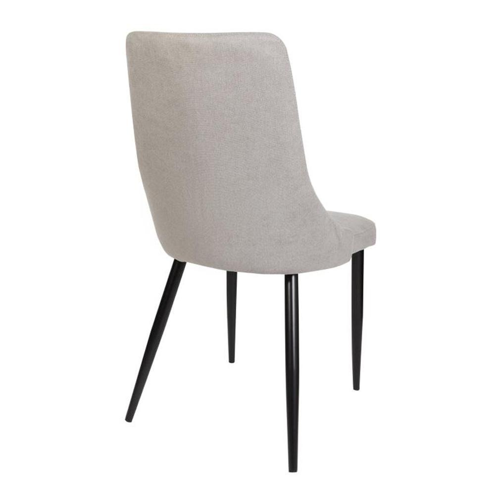 Set Of 2 Arty Fabric Dining Chair Black Metal Legs - Light Grey Fast shipping On sale