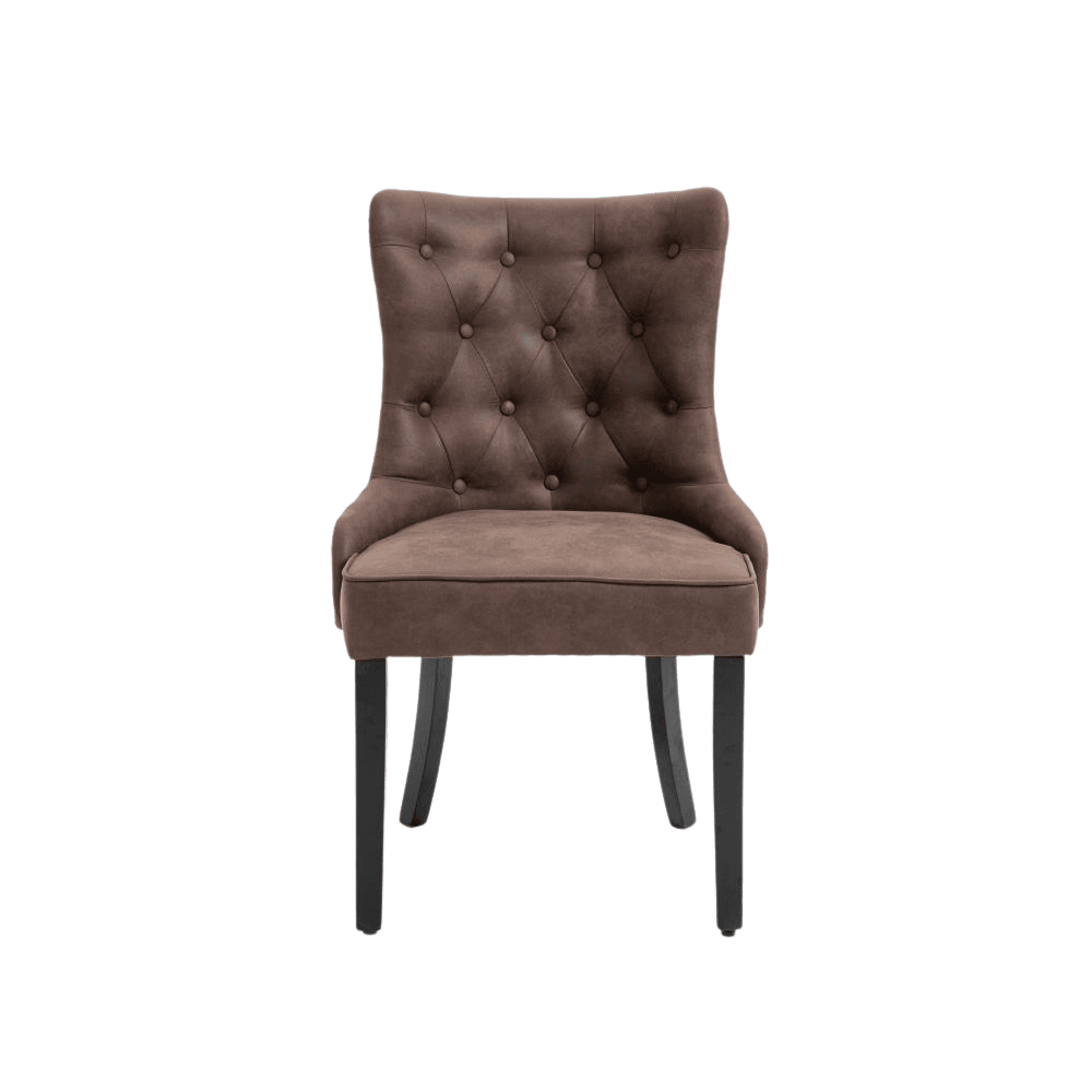 Set Of 2 Atlas Fabric Modern Dining Chair - Brown Fast shipping On sale