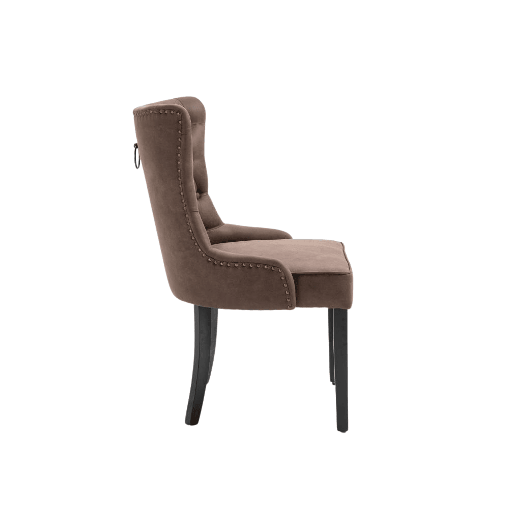 Set Of 2 Atlas Fabric Modern Dining Chair - Brown Fast shipping On sale