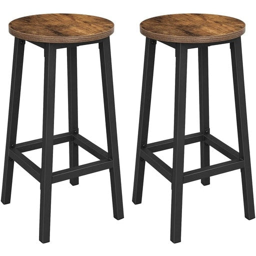 Set of 2 Bar Chairs Kitchen Industrial Style Rustic Brown Stool Fast shipping On sale