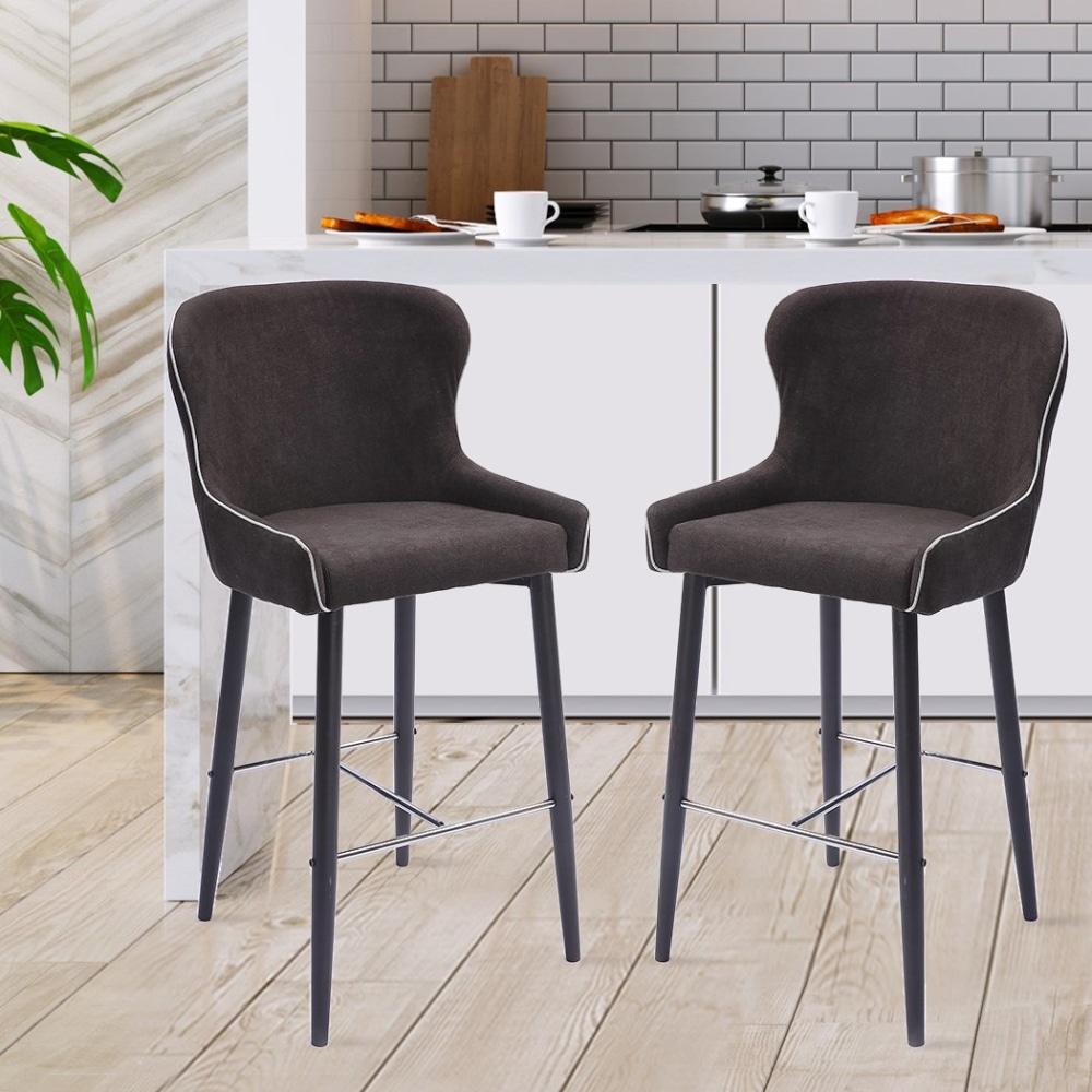 Set of 2 Bar Stools Kitchen Counter Chair Metal Industrial Barstools Black Stool Fast shipping On sale