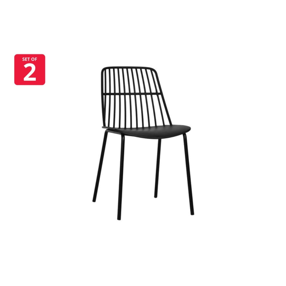 Set of 2 Betty Kitchen Dining Chairs - Black Chair Fast shipping On sale