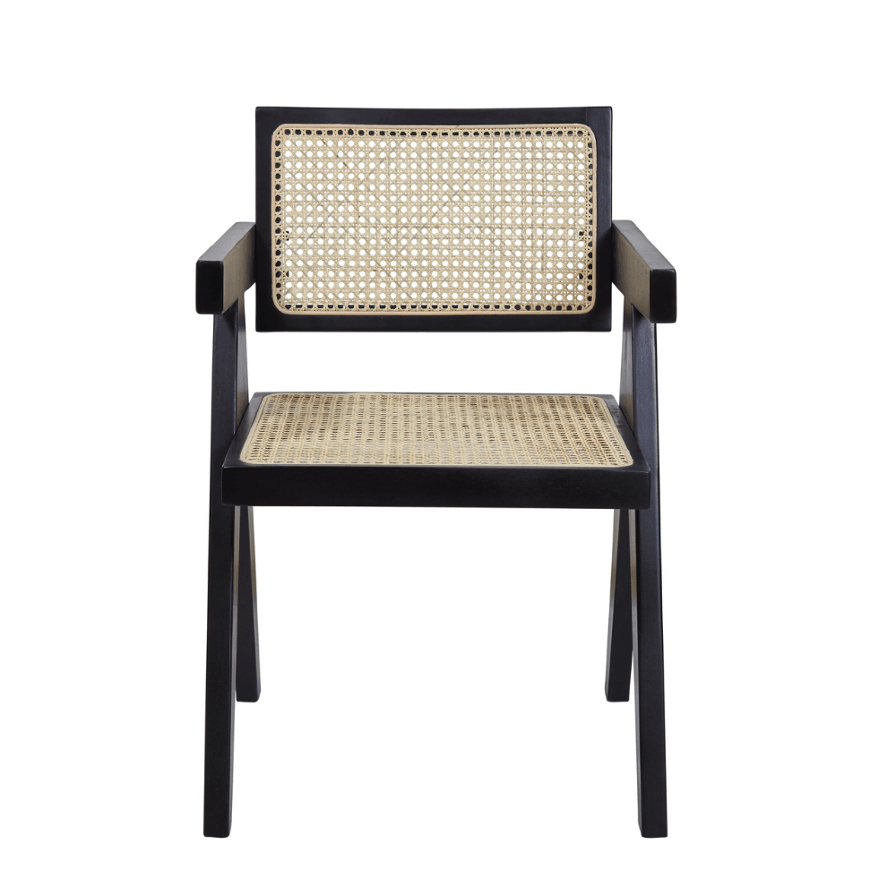 Set Of 2 Camilla Rattan Occasional Dining Chairs - Black Chair Fast shipping On sale