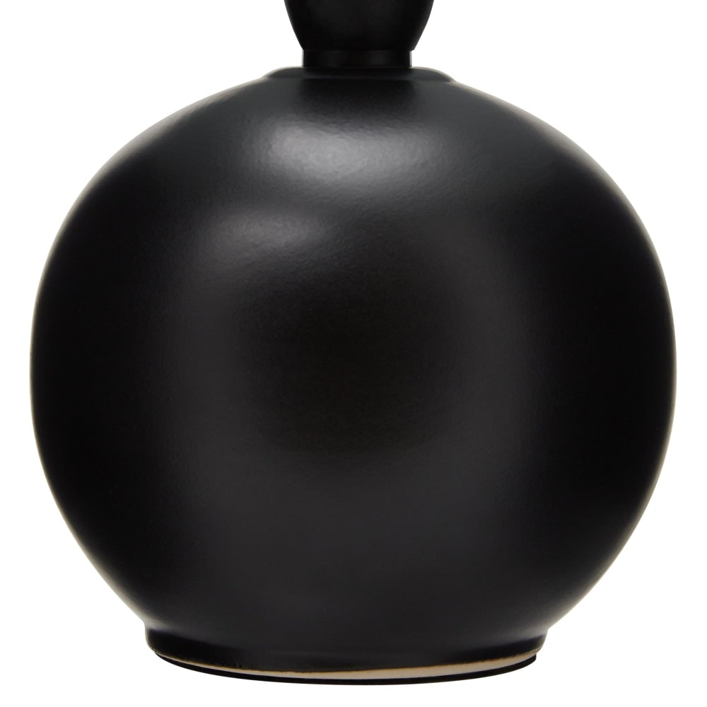 Set of 2 Capri Ceramic Base Modern Round Table Lamp - Black Fast shipping On sale