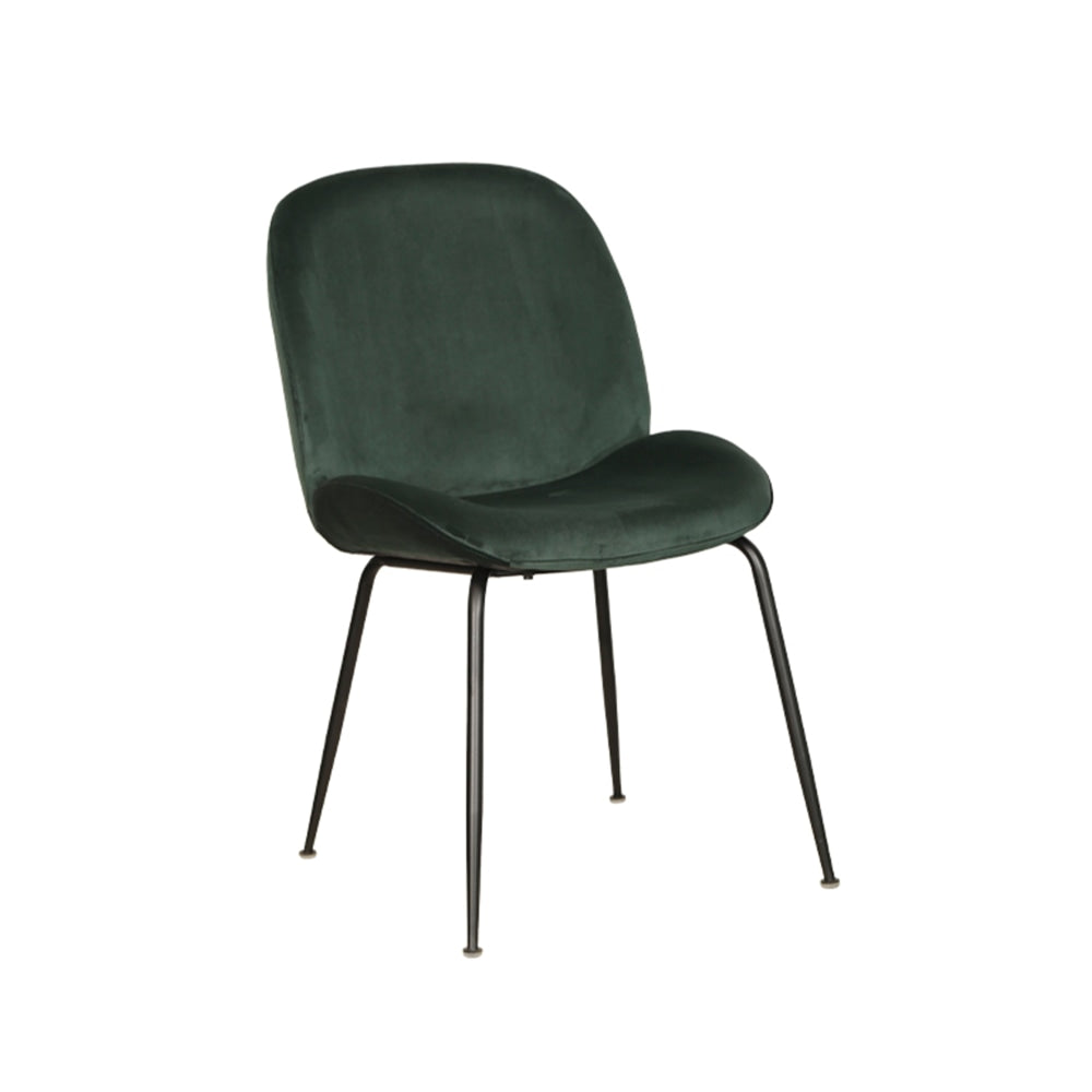 Set Of 2 Casa Modern Velvet Fabric Kitchen Dining Chair Black Frame - Emerald Fast shipping On sale