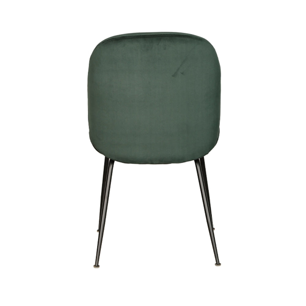 Set Of 2 Casa Modern Velvet Fabric Kitchen Dining Chair Black Frame - Emerald Fast shipping On sale