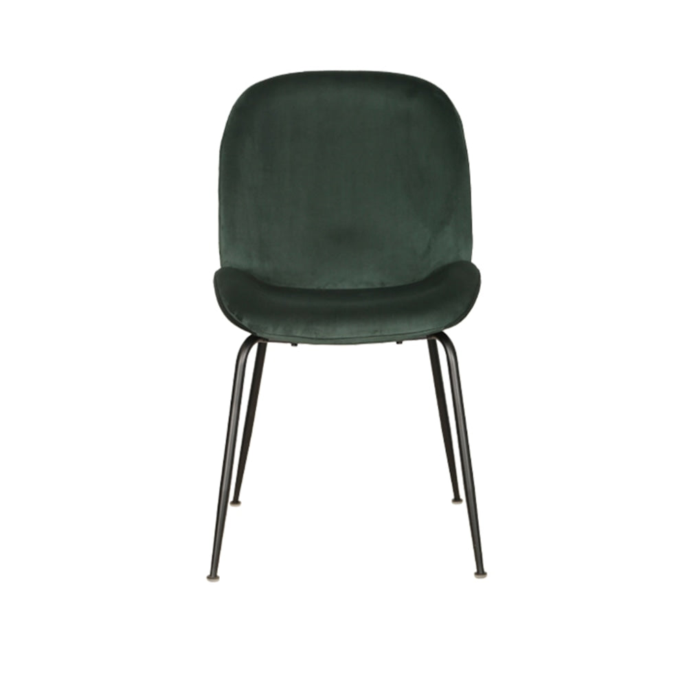 Set Of 2 Casa Modern Velvet Fabric Kitchen Dining Chair Black Frame - Emerald Fast shipping On sale