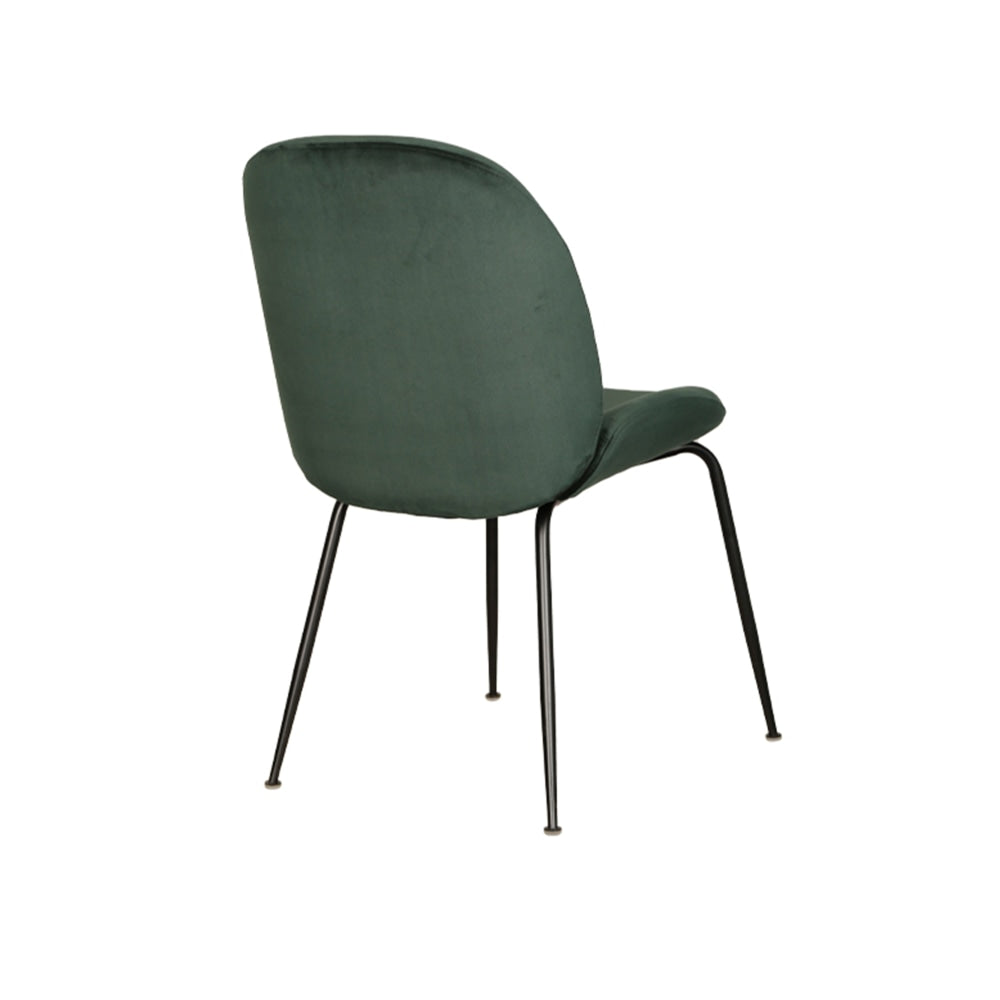 Set Of 2 Casa Modern Velvet Fabric Kitchen Dining Chair Black Frame - Emerald Fast shipping On sale