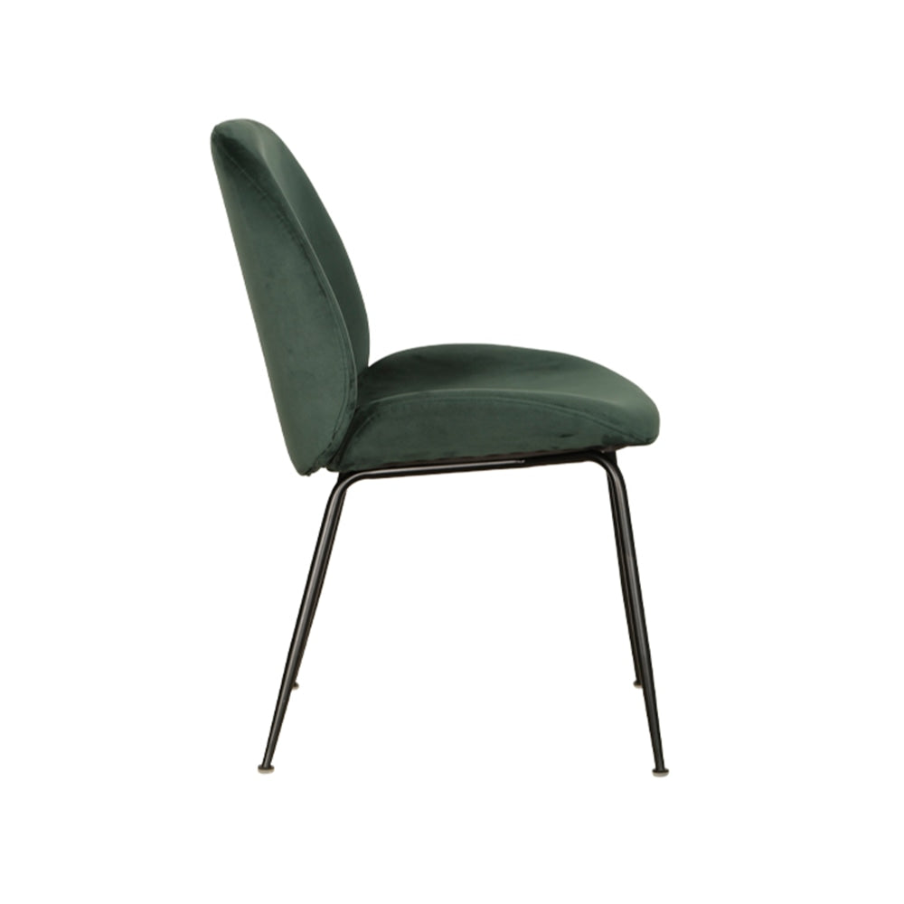 Set Of 2 Casa Modern Velvet Fabric Kitchen Dining Chair Black Frame - Emerald Fast shipping On sale