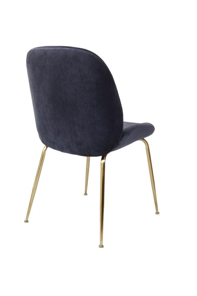 Set of 2 Casa Velvet Fabric Dining Chair - Gold Legs - Ink Fast shipping On sale